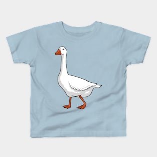 White Goose Bird Repeating Pattern Kids T-Shirt